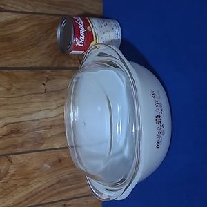 Termocrisa Dynaware Milk Glass Brown Daisy Flower Casserole Dish with Glass Lid